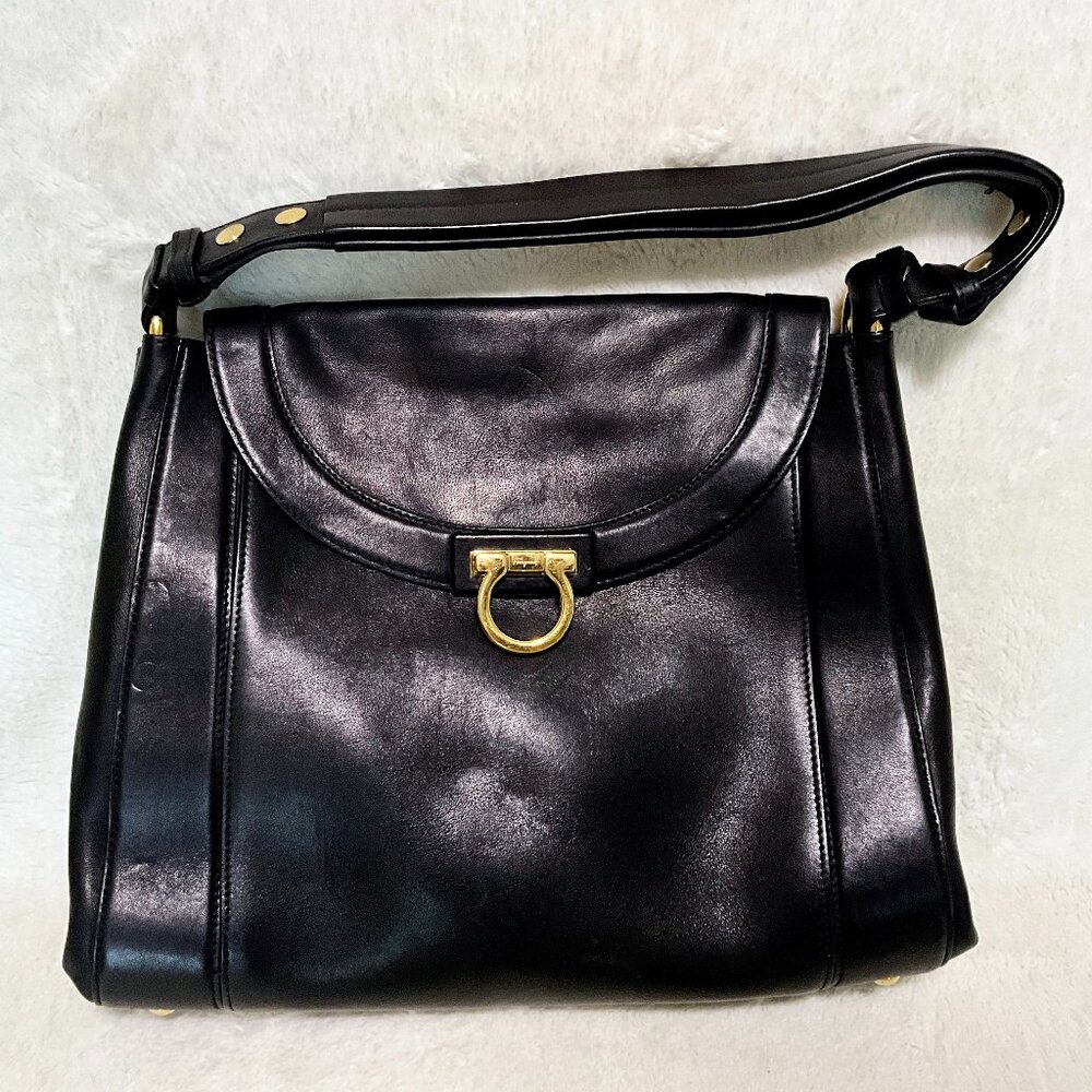 Salvatore Ferragamo Black Large Soft Sofia Hobo Handbag
